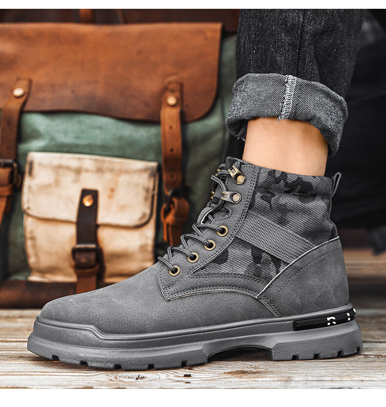 金猴作战靴马丁靴男鞋秋季英伦风复古户外登山沙漠迷彩作战中帮工装