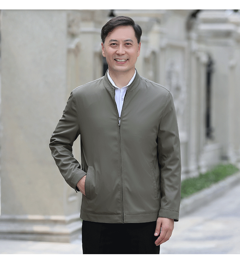 雅鹿爸爸秋装休闲夹克中老年男装秋季外套春秋薄款中年男士秋天上衣服