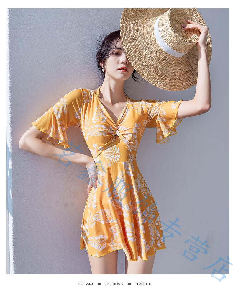 女士泳衣女泡温泉穿的大码连体性感女仙女范保守显瘦装加肥特超大号