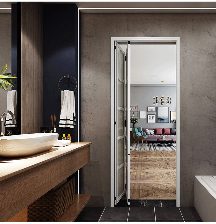 推拉门 浴室卫生间厨房阳台折叠门钛镁铝合金双扇折叠门推拉门折叠门