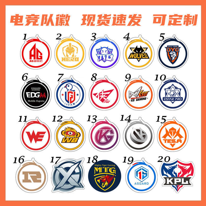 王者荣耀战队徽章 电子竞技徽章周边分部战队队徽应援胸针成都ag超玩