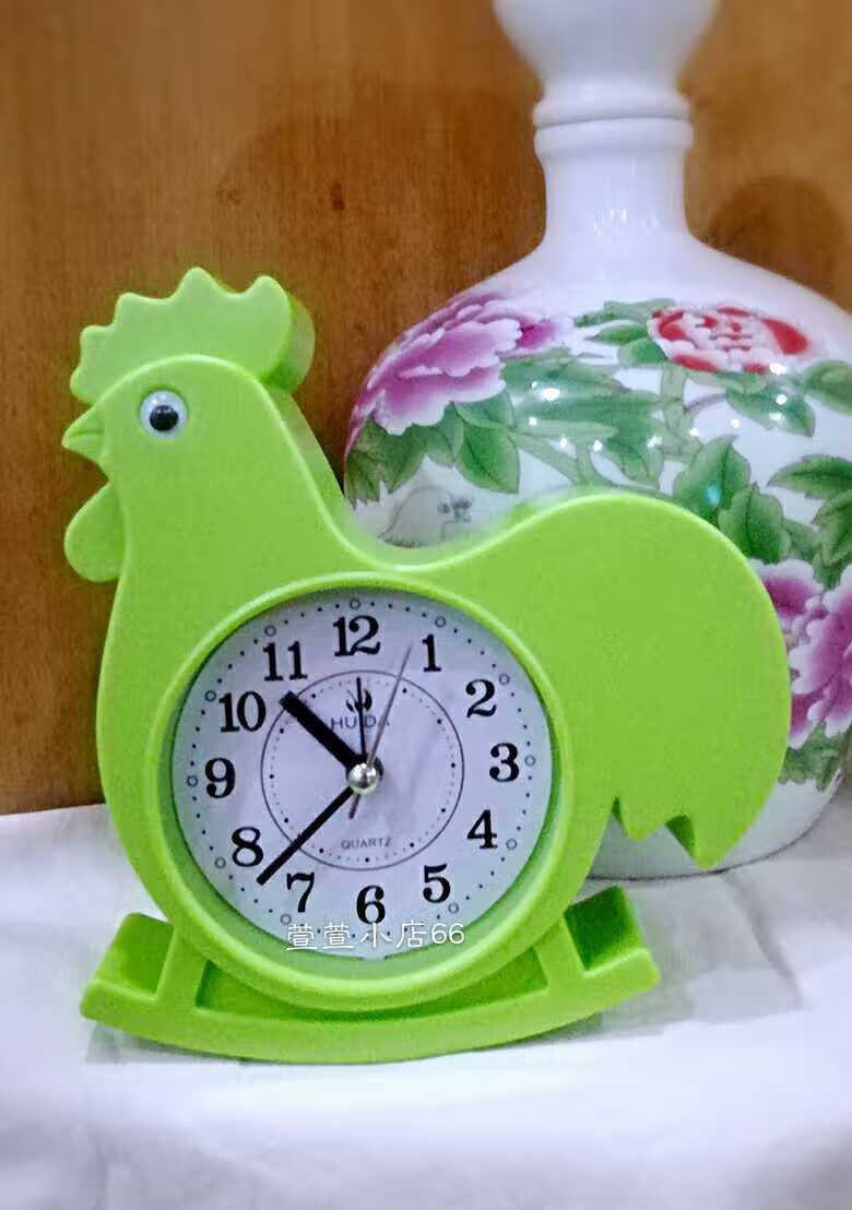 公鸡闹钟大公鸡闹钟个性时尚创意儿童可爱卡通简约钟表小鸡桌摆闹表
