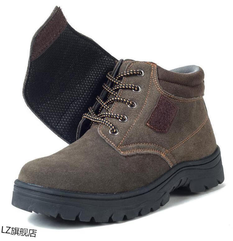 开专普票反牛皮劳保鞋翻毛皮鞋男士电焊男加盖防砸防刺穿加厚鞋底电焊