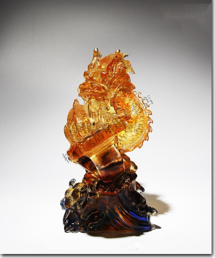 工艺品琉璃龙摆件家居客厅玄关装饰品办公室风水生意兴隆开业礼品实用