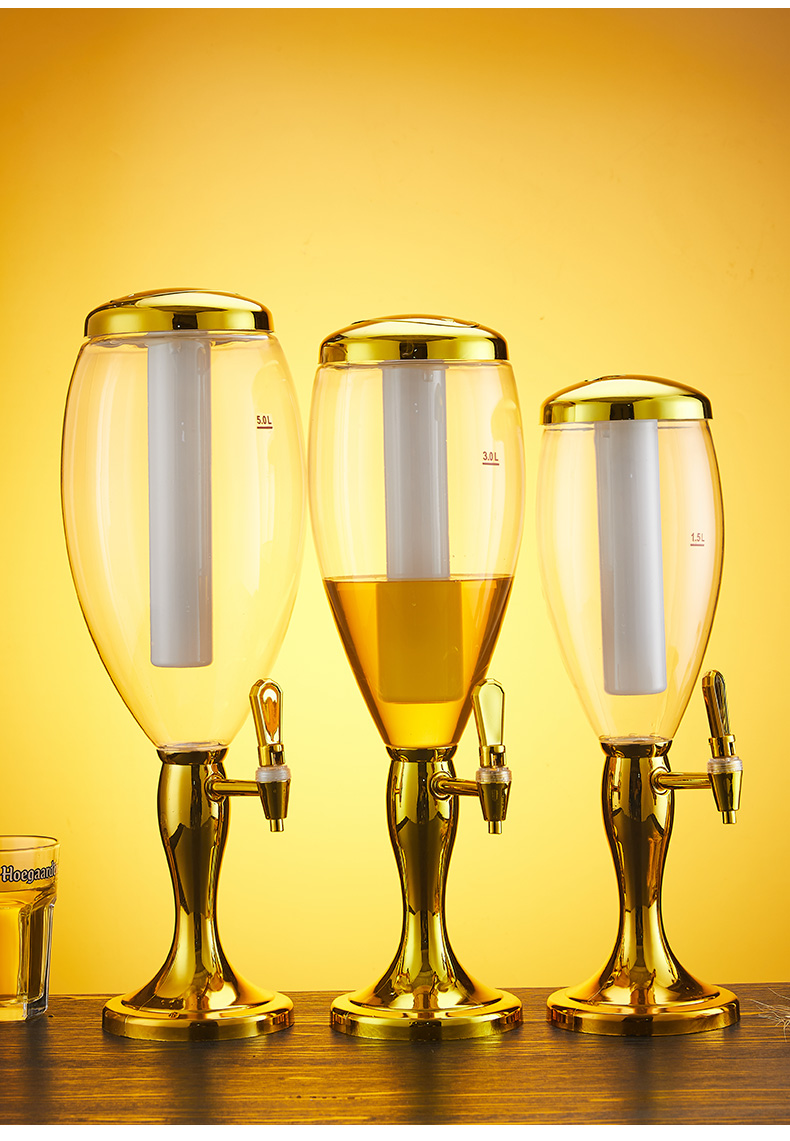 酒炮双头3l扎啤酒炮商用发光啤酒机酒塔酒吧ktv扎啤酒桶5l饮料桶3l