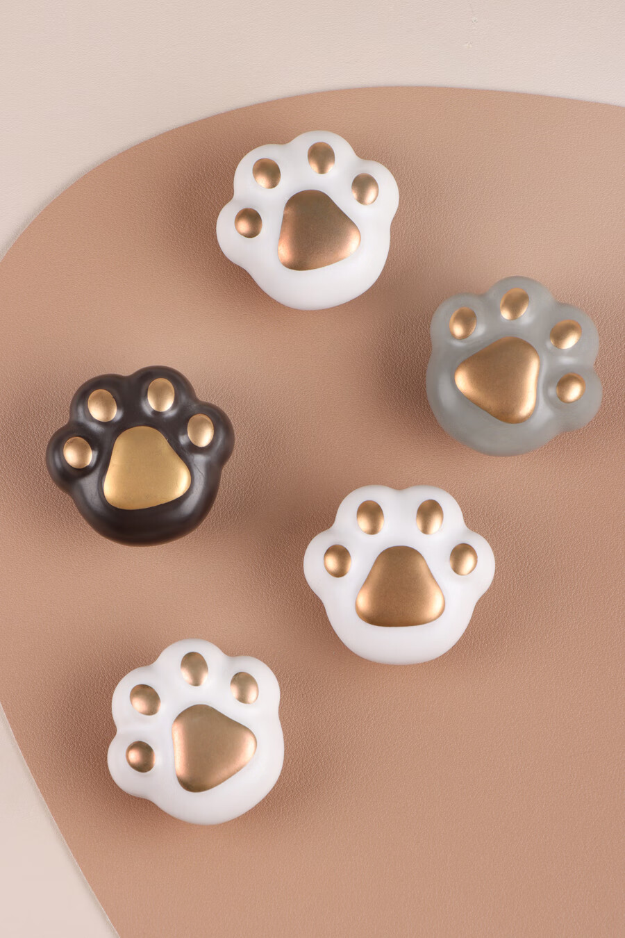 原创轻奢猫爪拉手儿童房衣柜门橱柜子抽屉卡通创意单孔小把手公主粉