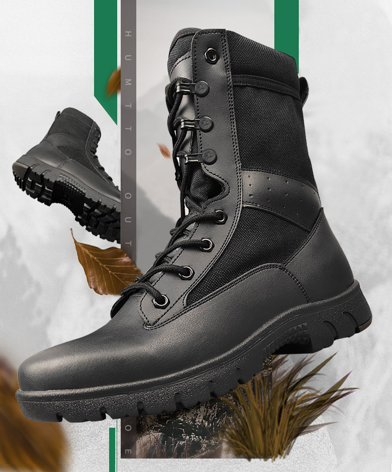 作战靴新式作战男靴超轻透气拉链陆战靴子女夏季防水战术保安鞋作战训