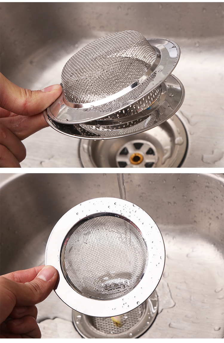 钢厨房水槽漏斗过滤网洗菜盆家用垃圾洗碗水池地漏下水道提笼包边细网
