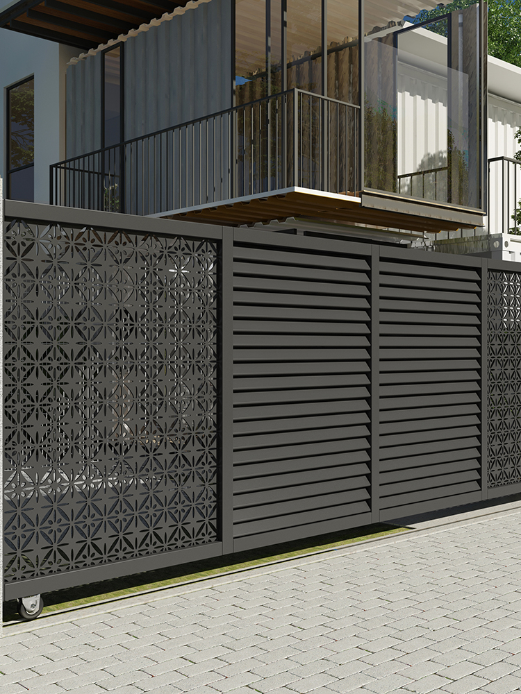 桦美佳铝合金别墅庭院大门平移门现代极简日式庭院门铝艺花园别墅门