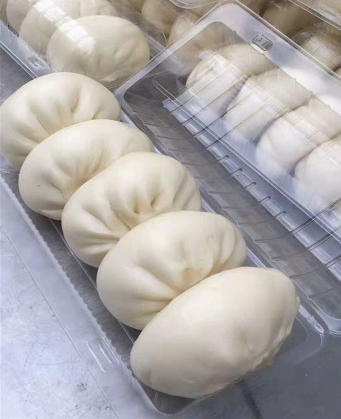 包子打包盒一次性长条包子盒面包盒吸塑打包盒花卷卡通馒头饼卷快餐盒