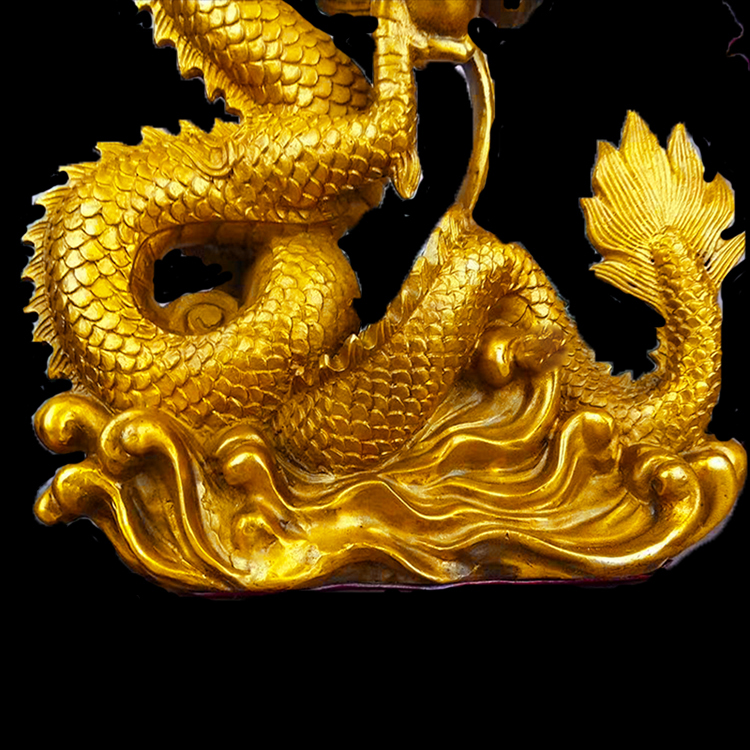 旺财龙摆件纯铜喷水龙吸水吸财祥云龙铜龙摆件家居办公室旺财工艺品