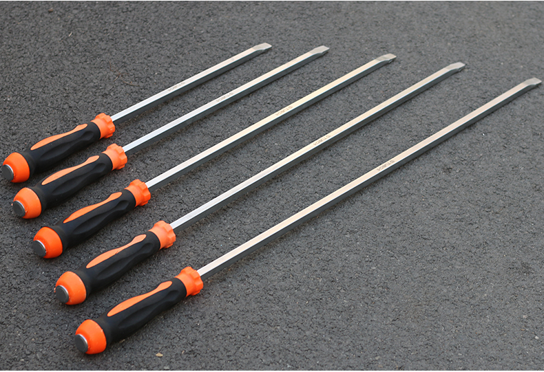 平口螺丝刀加粗加长杆超长一字穿心可敲击冲击撬棍扁头平口长柄特大号