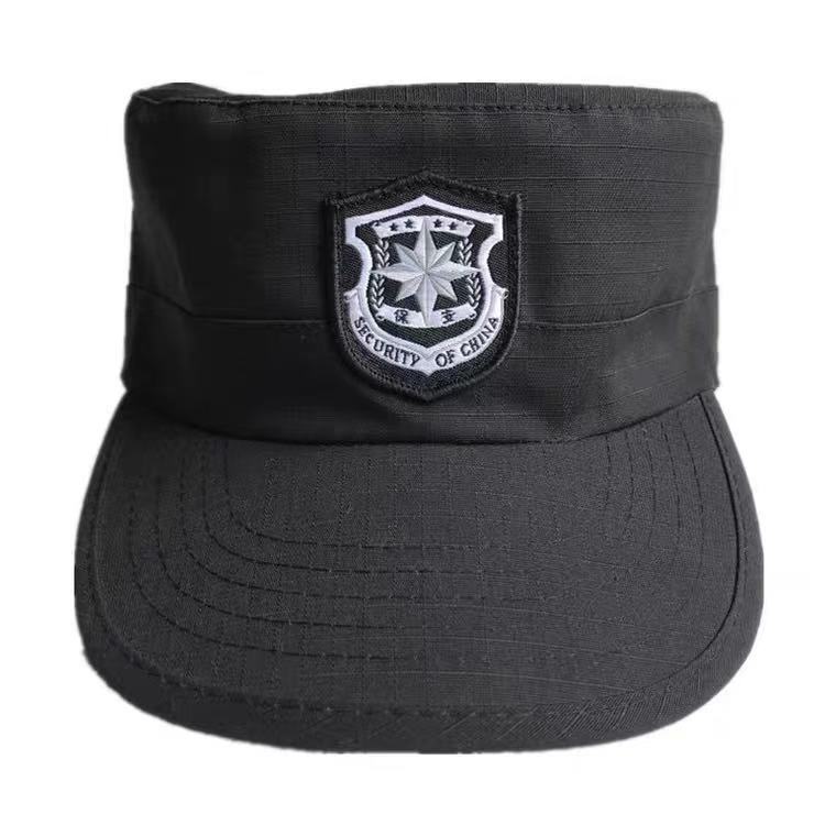 麦恩保安帽子斜纹网格作训帽四季黑色墨绿色男女平顶战术围鸭舌帽便帽
