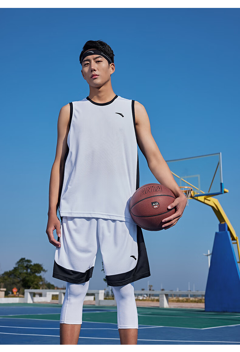 安踏运动套装男篮球服2022夏季新款套装男两件套吸湿速干冰感透气舒适