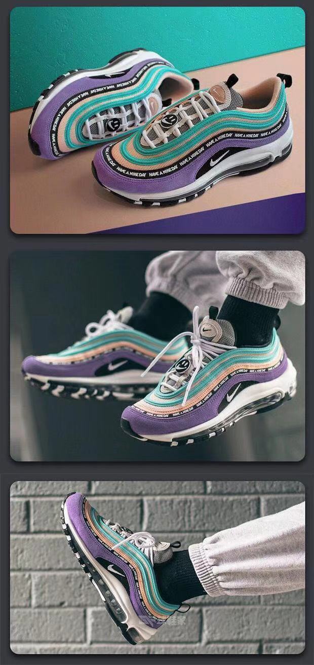 air max 97上海限定银白蓝3m反光耶稣圣水男女气垫跑步鞋 白子弹 36