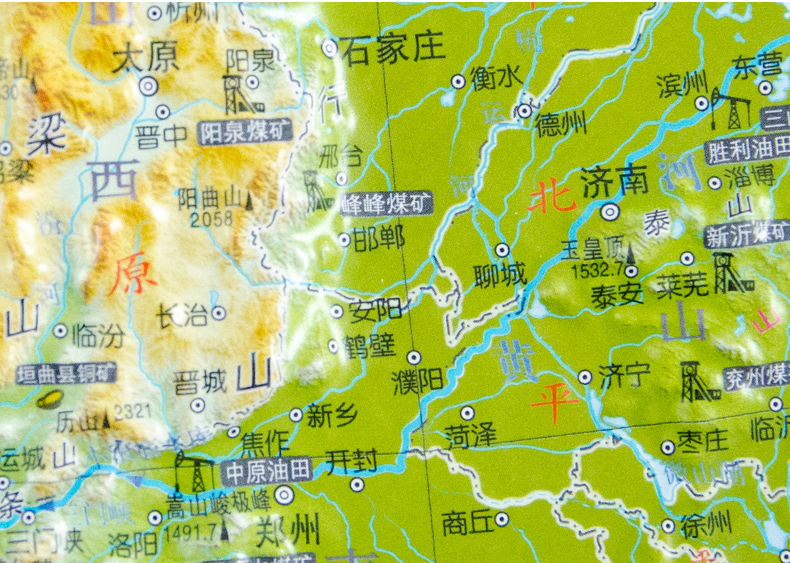 买一赠贰中国地图3d立体凹凸地形图59cm45cm三维地貌立体地图挂图办公