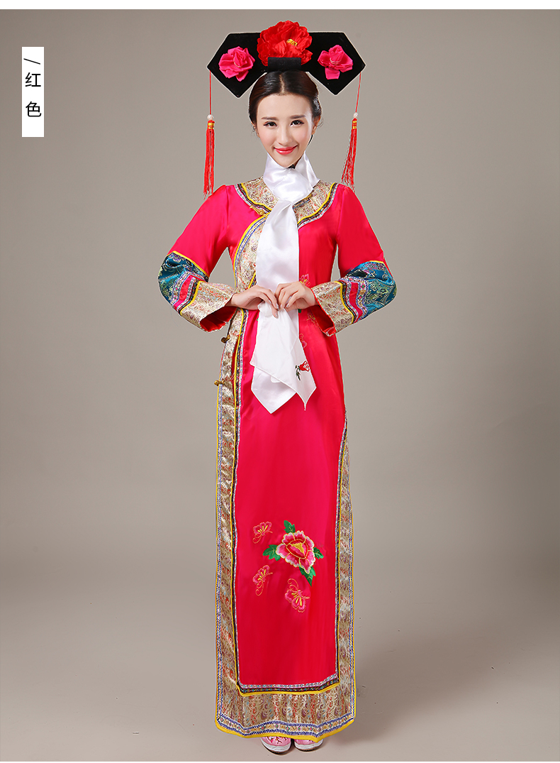 剧场表演连衣裙清朝格格古服饰演出服贵妃宫廷满族旗写真格格服古代
