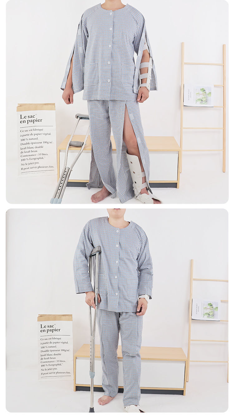 侣扁护理服易穿脱春秋长袖术后瘫痪卧床老人病号服病员服衣服上衣l 女