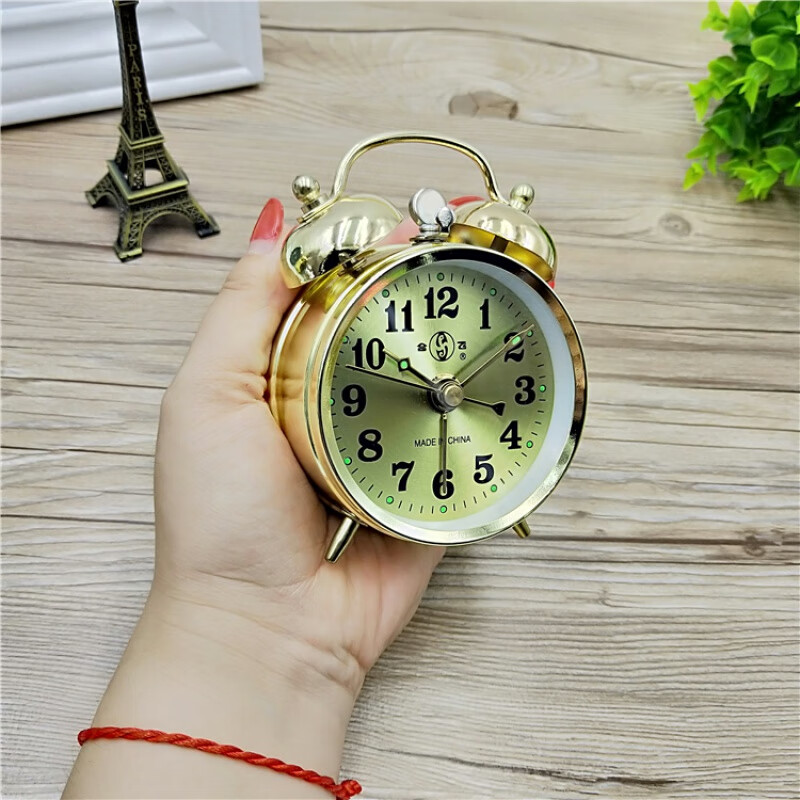 机械闹钟上发条发条闹钟机械闹钟老式上发条手动上弦上劲金属纯铜机芯