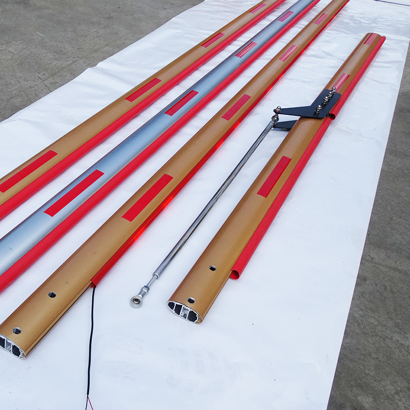 bluecard蓝卡椭圆道闸杆曲臂杆led带灯90度蓝卡椭圆曲杆折叠杆90度曲