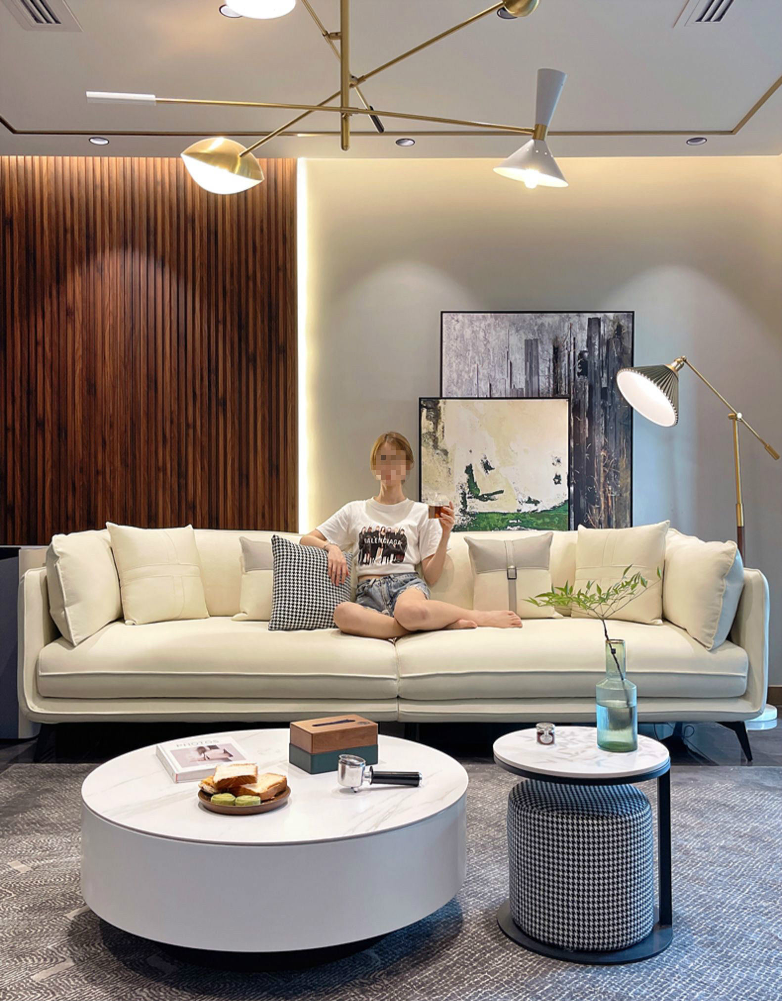 另意轻奢品牌意式轻奢小户型科技布沙发极简约现代布艺直排北欧三人位