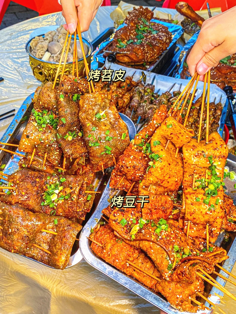 重庆四川专用烧烤豆皮串豆腐皮薄豆皮串豆干苕皮商用网红食材厚豆干2