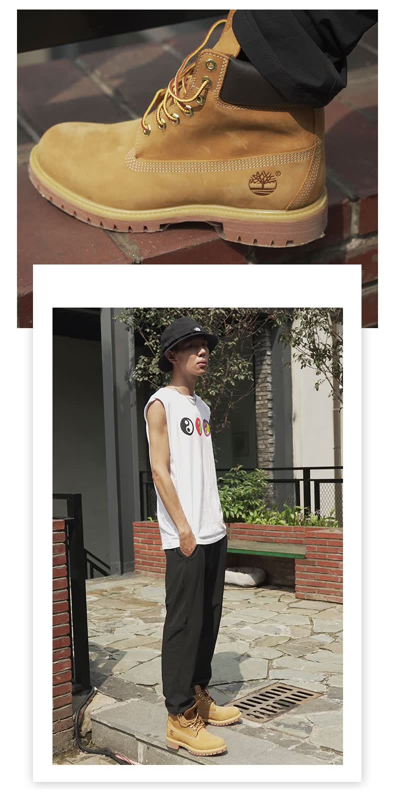 timberland添柏岚大黄靴男鞋踢不烂经典款户外休闲复古潮流工装靴7孔