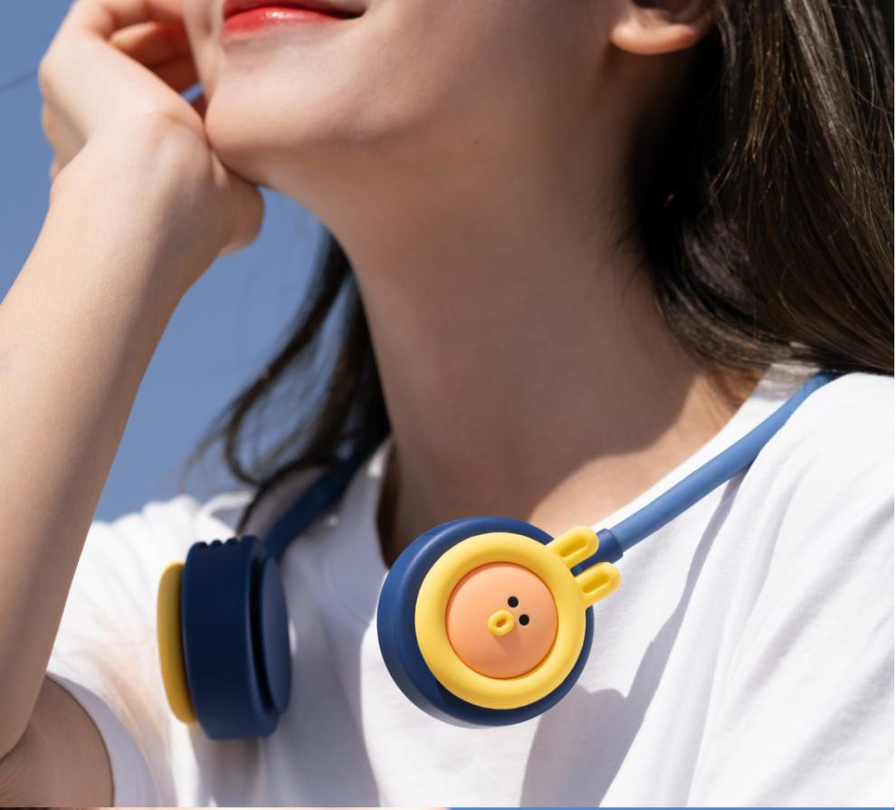 普芝折叠小风扇普芝挂脖风扇懒人头戴usb便携式随身小型迷你充电型