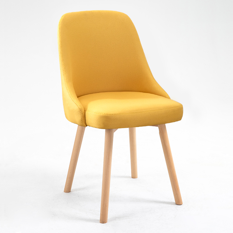 茗源阁北欧单人实木椅子靠背餐椅ins网红化妆凳子电脑书桌椅子家用