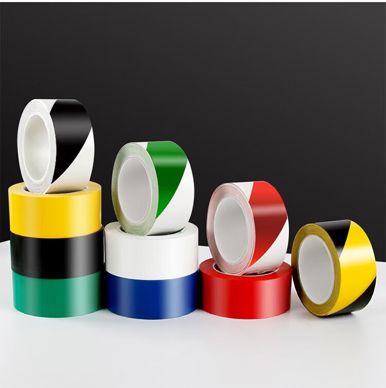 定制黑黄警示胶带地板标示地标线黄色斑马线警戒条贴地贴区域划分布基