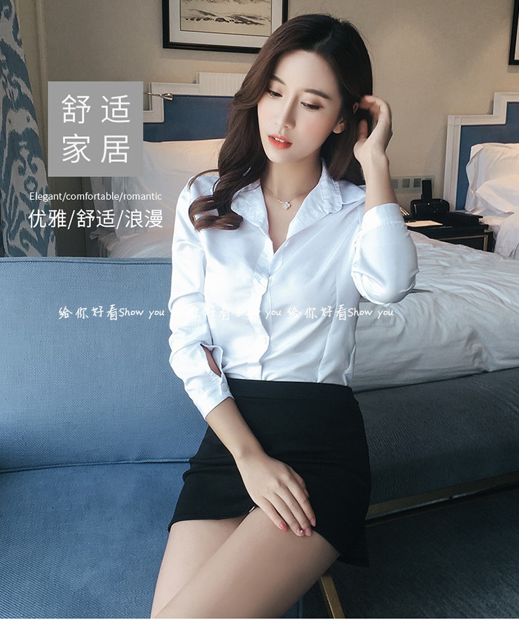 老师秘书性感老师衬衫包臀裙ol职业装火辣教师套装女 秘书装 睡裙 s码