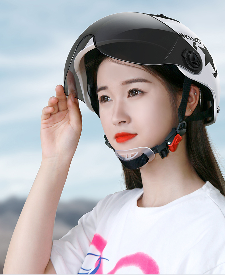 电动车可爱头盔秋冬儿童大人安全电动电瓶车头盔秋冬款四季防晒夏季男
