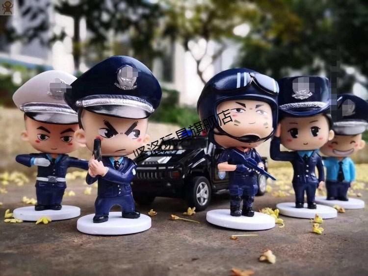 警察玩偶警察警察人偶警察模型警察公仔警察叔叔玩具生日礼物随机俩个