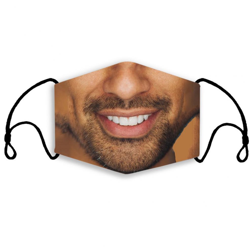 新品搞笑口罩嘴巴笑容脸图案口罩面罩女男款搞笑可以显示表情的口罩