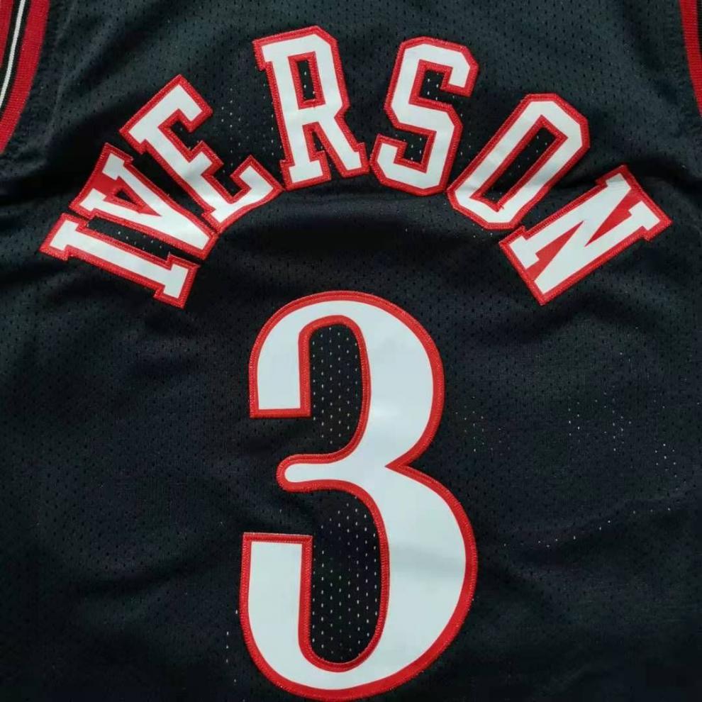 滕讯体育同款艾弗森3号76人经典球衣nba刺绣篮球服运动休闲背心经典