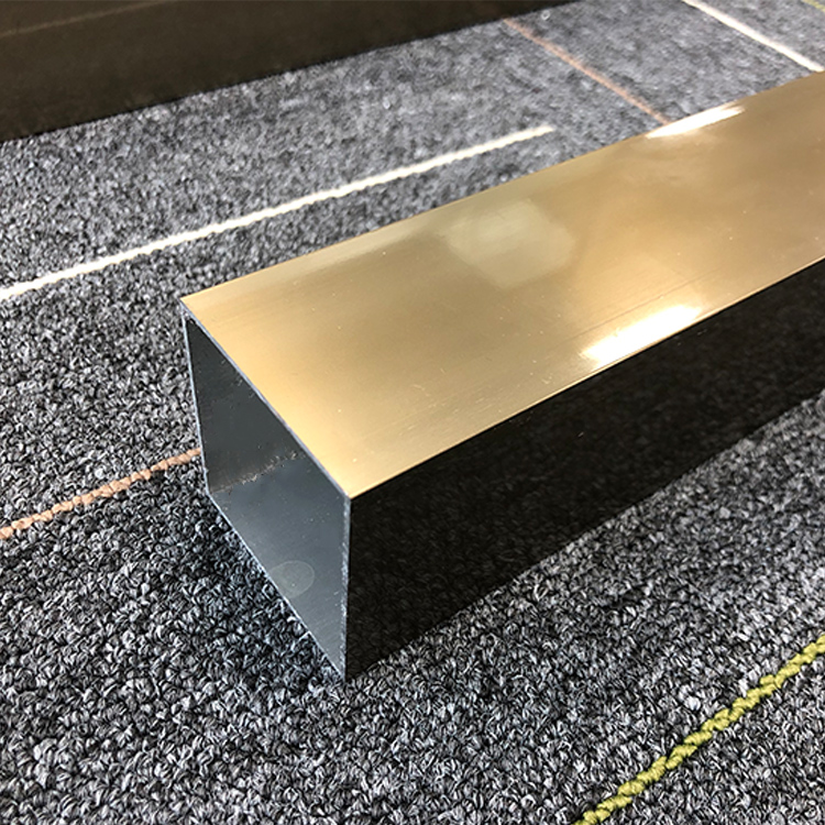 谦设电泳香槟金铝扁管铝方管室外电泳铝合金型材金色口型隔断方管 25*