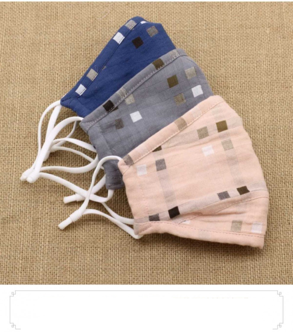 支持国产辉腾新品棉布口罩棉纱布男女口罩3只装健康透气亲肤可洗棉