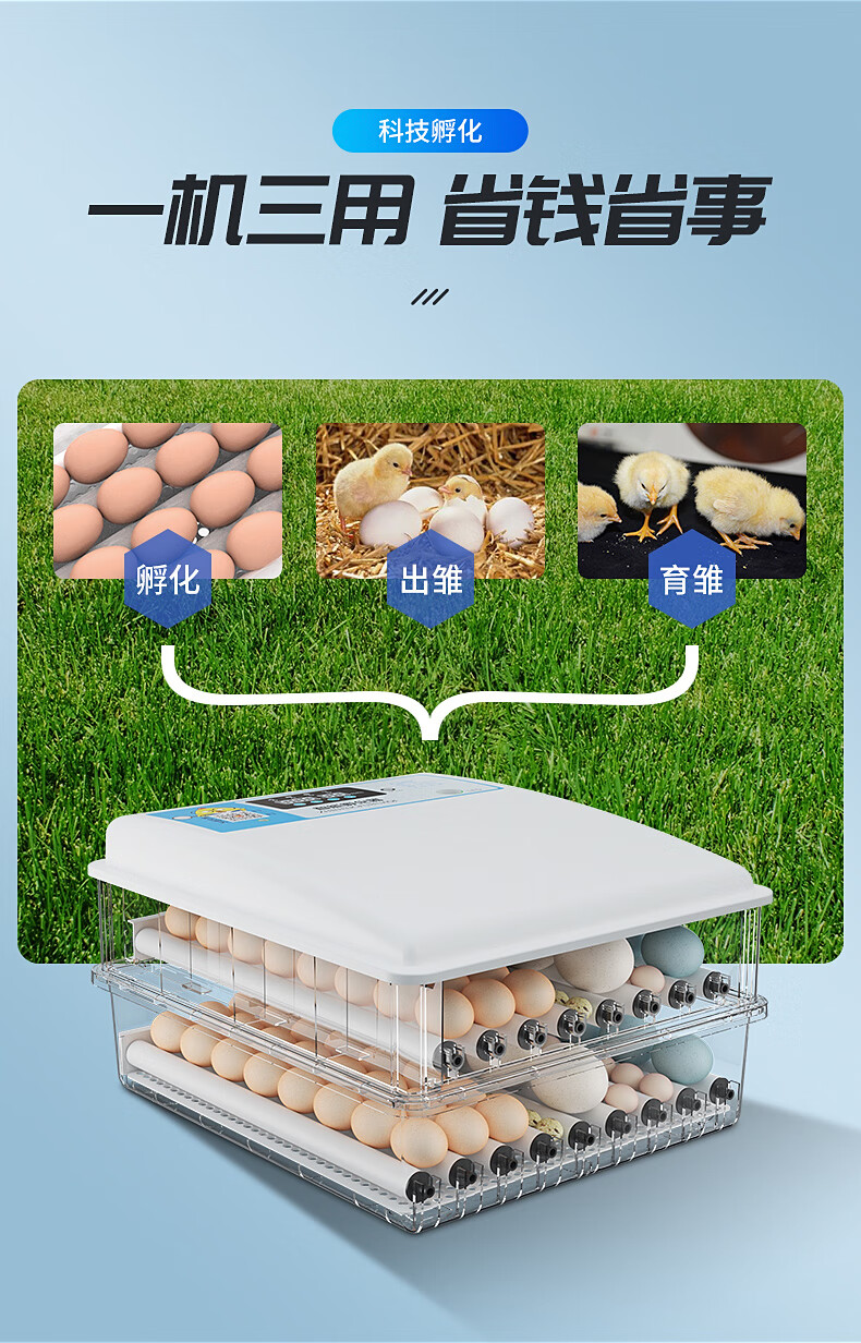 小鸡孵化器 全自动智能孵化箱 孵化器小型全自动孵化机家用型智能孵蛋