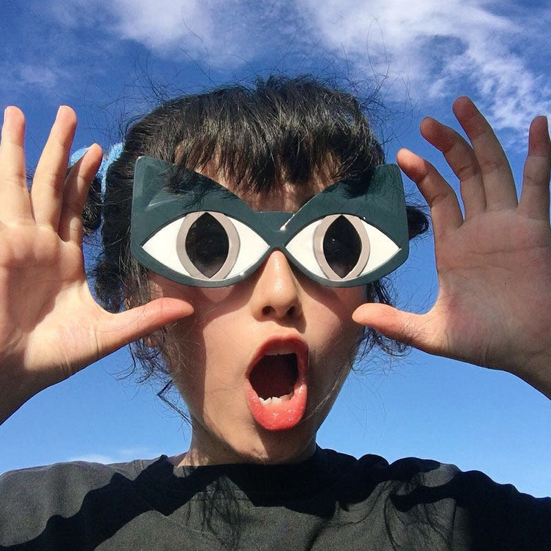 红生日派对野餐搞怪太阳眼镜装饰闺蜜聚会拍照搞笑蹦迪墨镜太阳花浅蓝