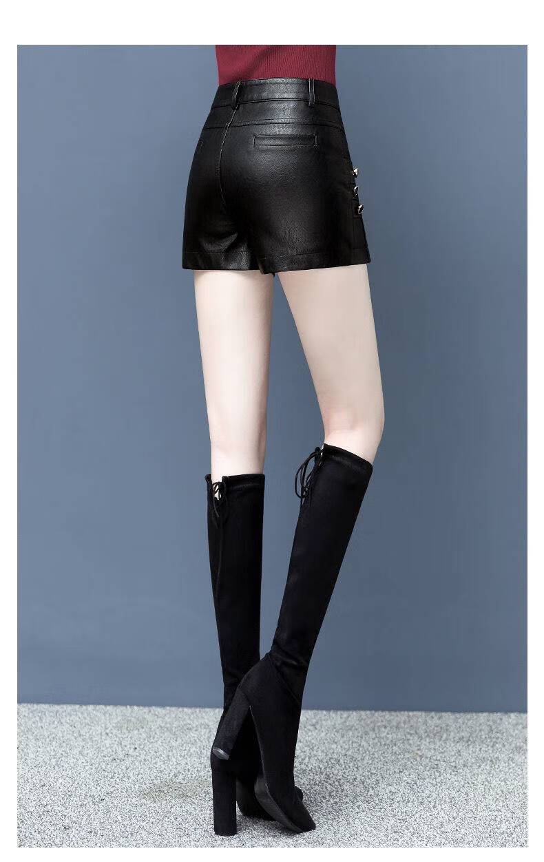 皮短裤女秋21年秋冬季女士休闲女生时尚百搭显高显瘦靴裤9813加绒款