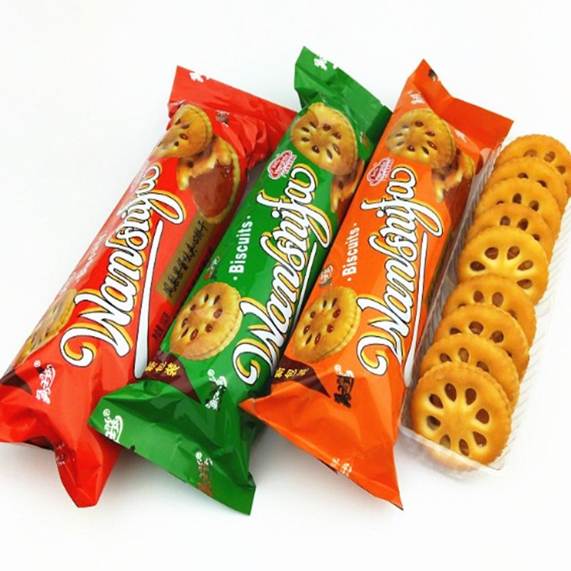 万事发10包万士发果酱夹心饼干糕点100g凤梨果酱味夹心饼干100g包果酱