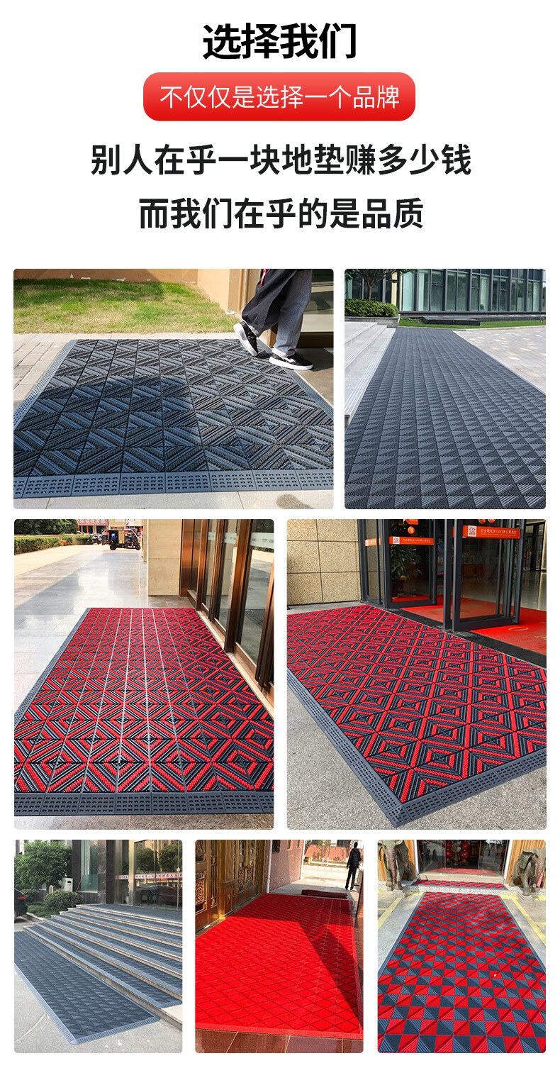 室外塑胶酒店门口地垫室外进门脚垫户外防滑商铺大面积商用门垫单刷灰