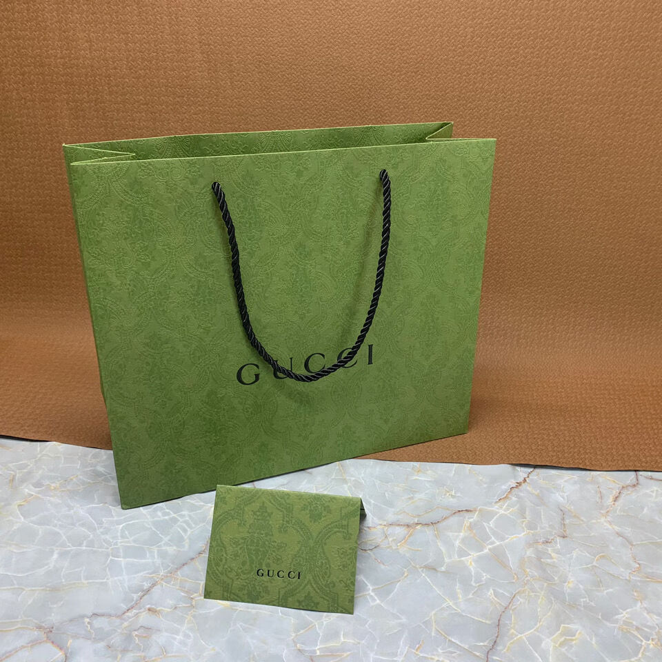 京选好货手提袋纸质古奇酷奇绿色纸袋香水袋口红袋包装袋手提袋压缩