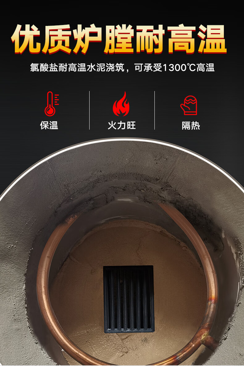 水箱室内大锅无烟节能户外野炊炉烧木柴土灶台双灶7656cm折叠板加厚