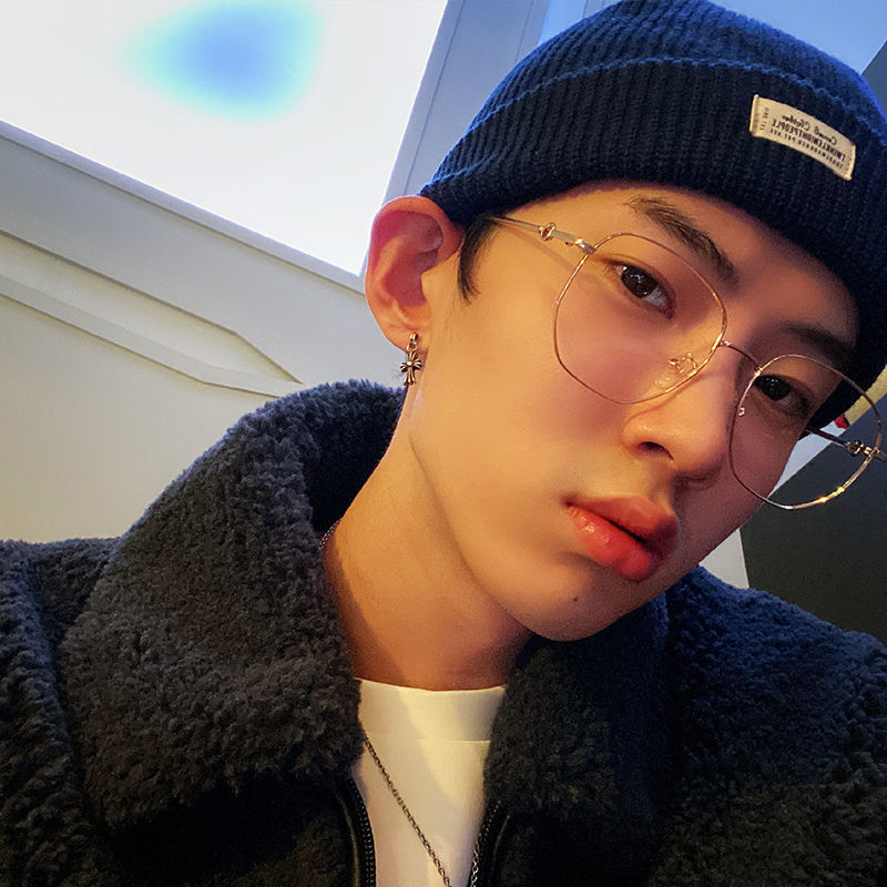 希尔库班金属流线眼镜男斯文败类金丝边眼镜男潮可配度数眼睛框镜架显