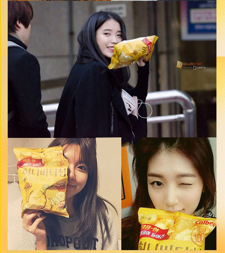 五折韩进口蜂蜜黄油薯片60g16包张艺兴薯片小零食奶酪味10包