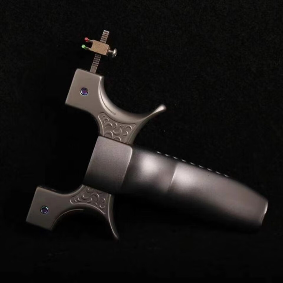 阿拉善弹弓新品户外不锈钢天蓬元帅免绑快压夹片扁皮筋射击竞技钛合金