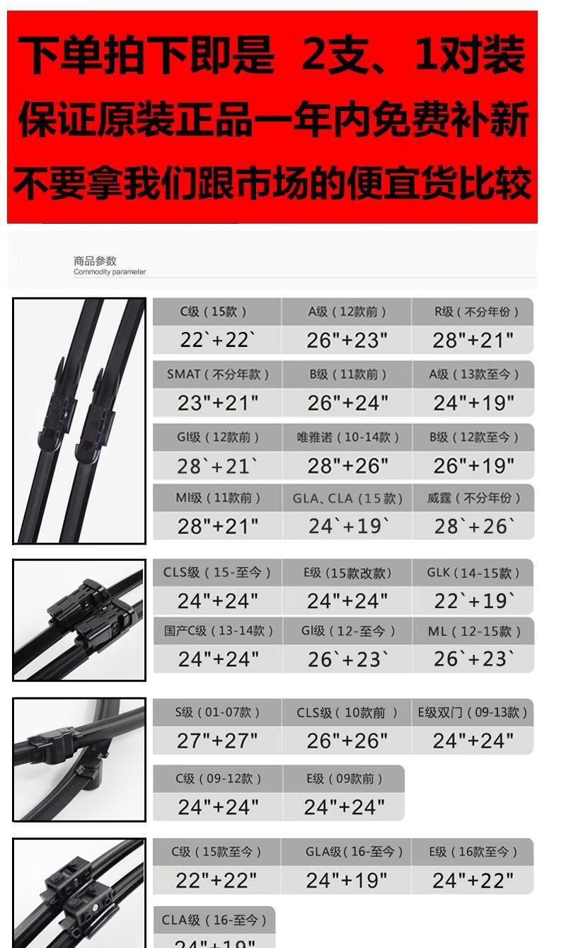 雨刷车型对照表图片