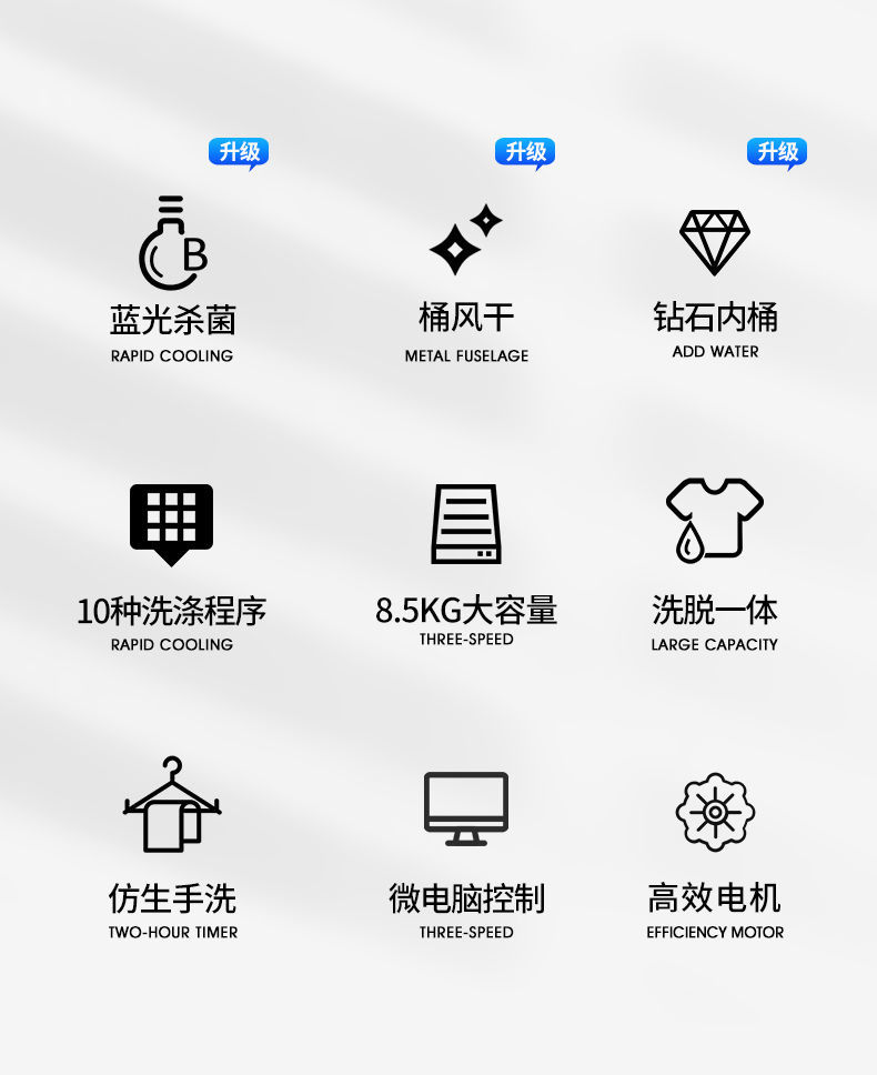 摩尔洗衣机全自动智能家用小型58910kg宿舍租房大容量洗脱一体申花