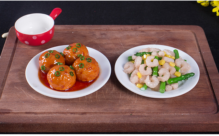 仿真食物中餐菜品模型食品仿真假菜影视拍戏样品摆设舞台表演道具金色